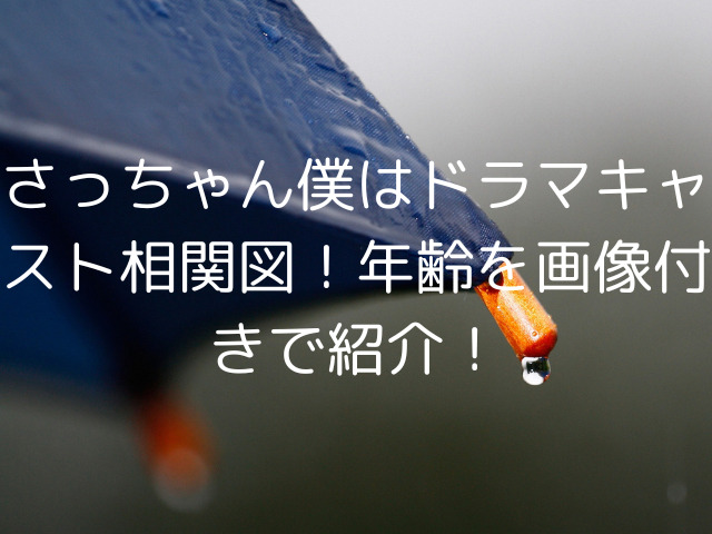 さっちゃん僕はドラマキャスト相関図！年齢を画像付きで紹介！