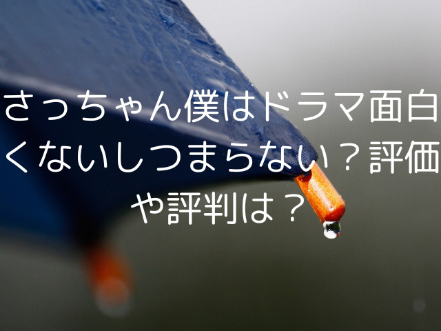 さっちゃん僕はドラマ面白くないしつまらない？評価や評判は？