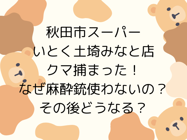 秋田市スーパーのクマ