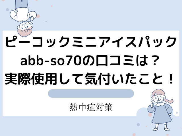ピーコックミニアイスパックabb-so70の口コミは？実際使用してきずいたこと！